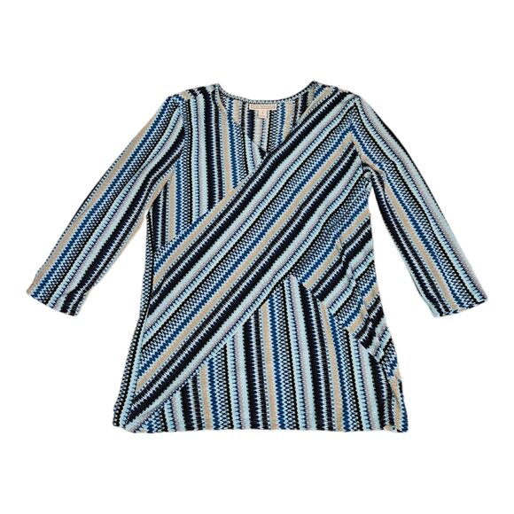 Dana Buchman Small Long Sleeve V-Neck Blouse - Picture 1 of 8